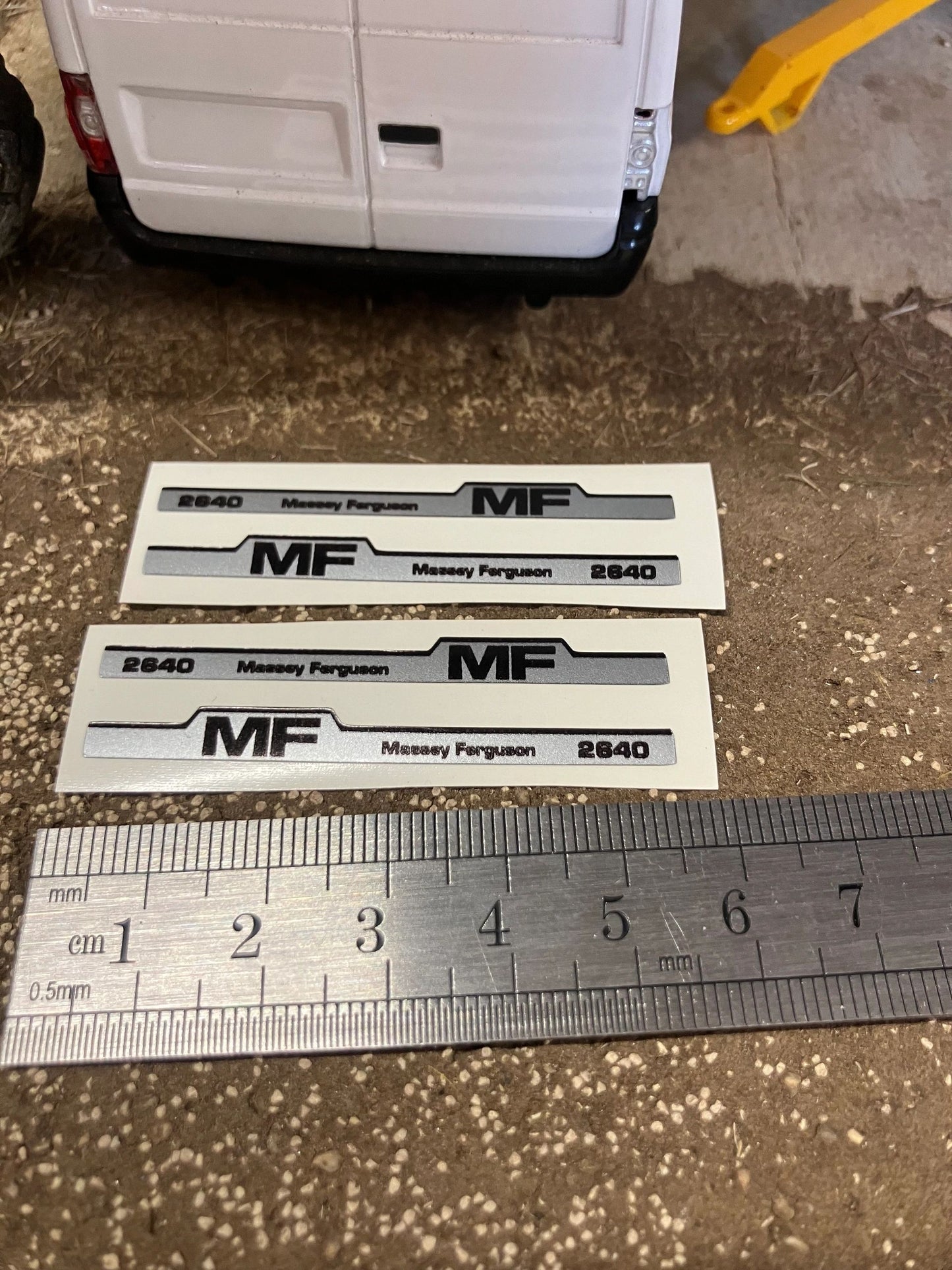 Massey Ferguson 2640 Tractor x 4 Pre cut Professional Silver High quality vinyl pack decals Tractor bonnet farm machinery decals Image