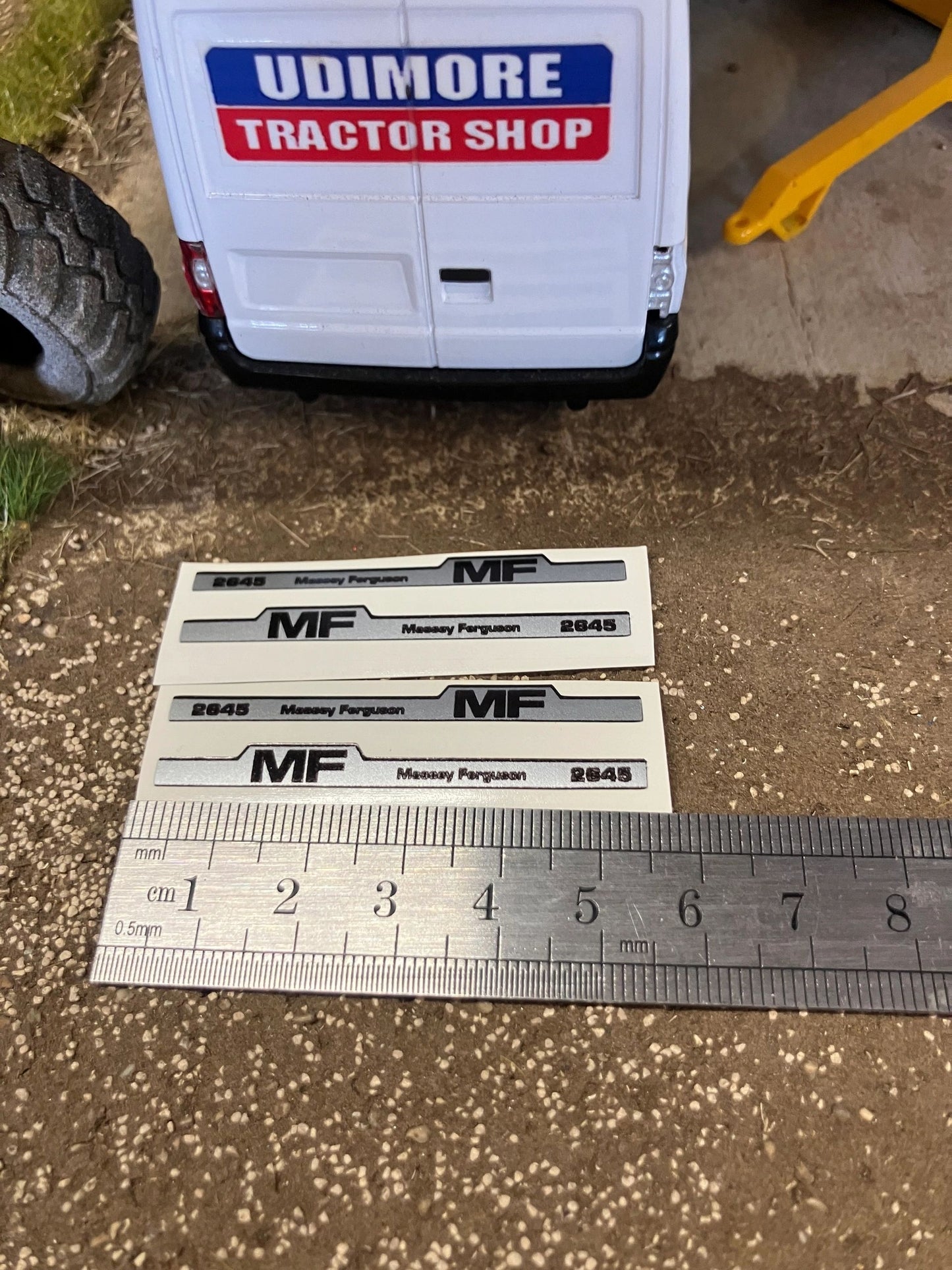 Massey Ferguson 2645 Tractor x 4 Pre cut Professional Silver High quality vinyl pack decals Tractor bonnet farm machinery decals Image