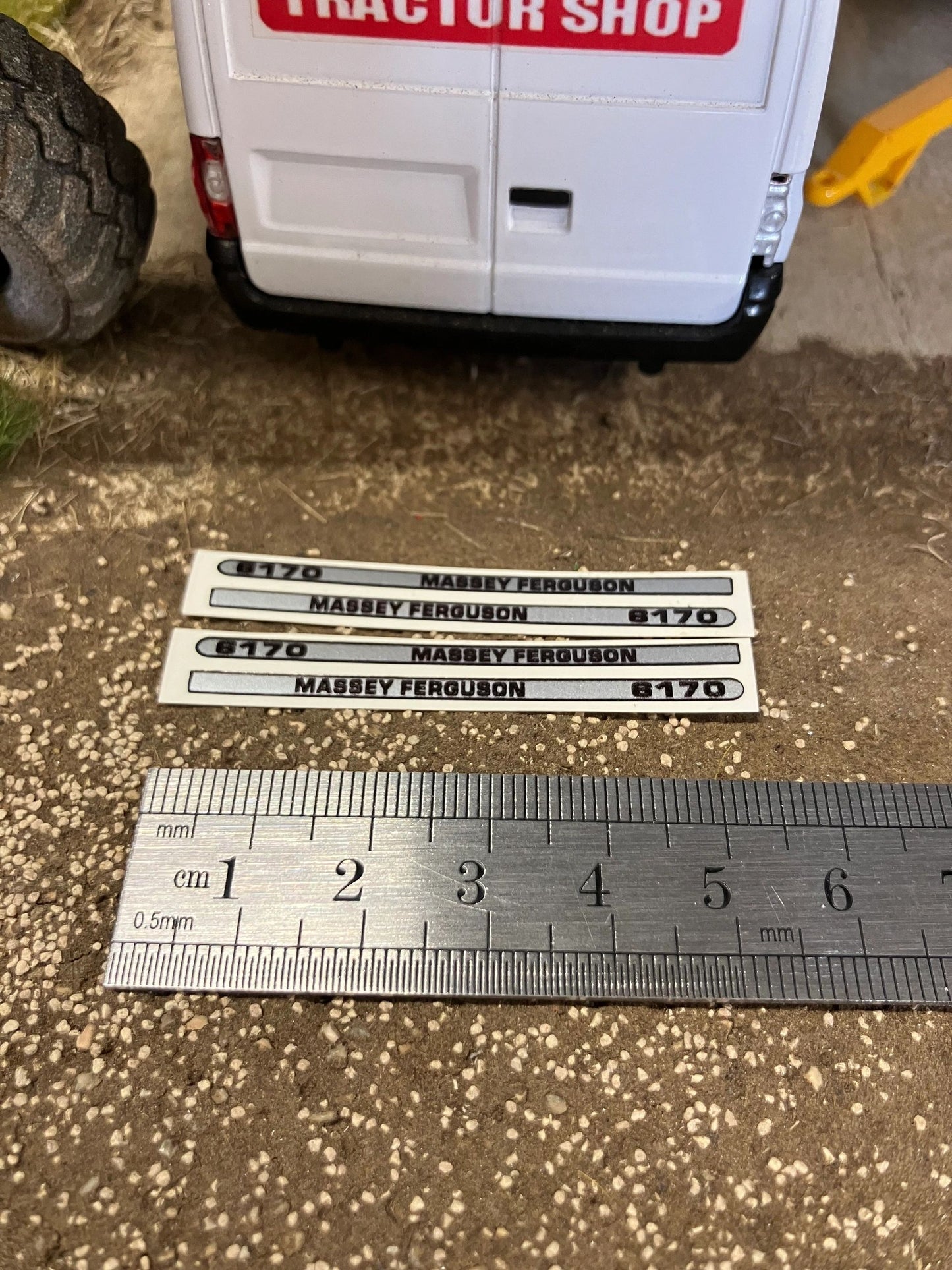 Massey Ferguson 6170 Tractor x 4 Pre cut Professional Silver High quality vinyl pack decals Tractor bonnet farm machinery decals Image