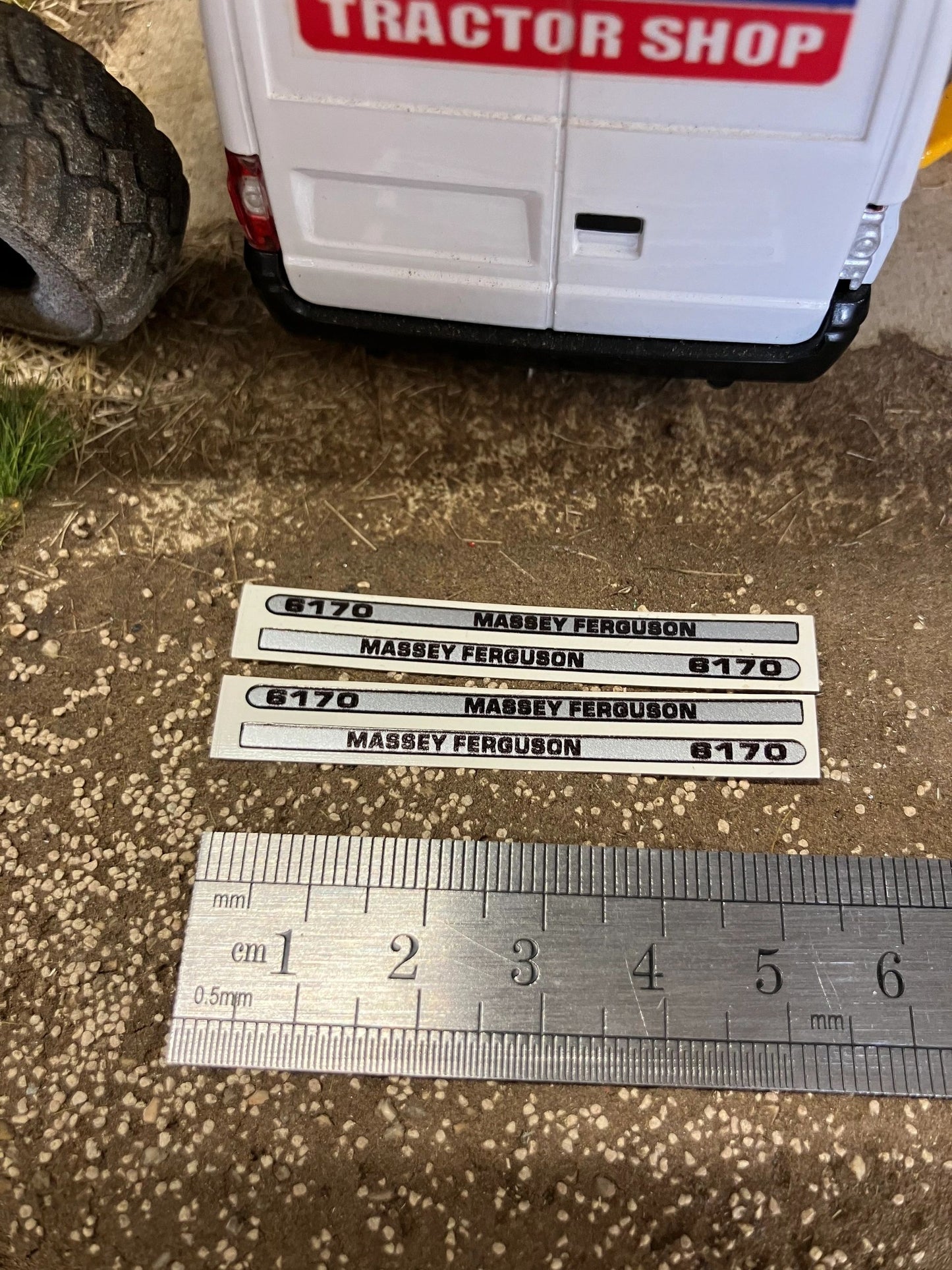 Massey Ferguson 6170 Tractor x 4 Pre cut Professional Silver High quality vinyl pack decals Tractor bonnet farm machinery decals Image 2