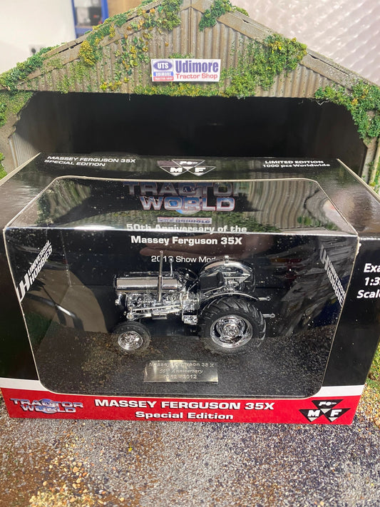 Limited Edition Massey Ferguson 35x Chrome 1:32 scale Universal Hobbies UH4114 Tractorworld 2012 show model Image