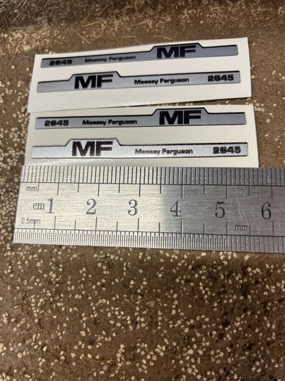 Massey Ferguson 2645 Tractor x 4 Pre cut Professional Silver High quality vinyl pack decals Tractor bonnet farm machinery decals Image 3