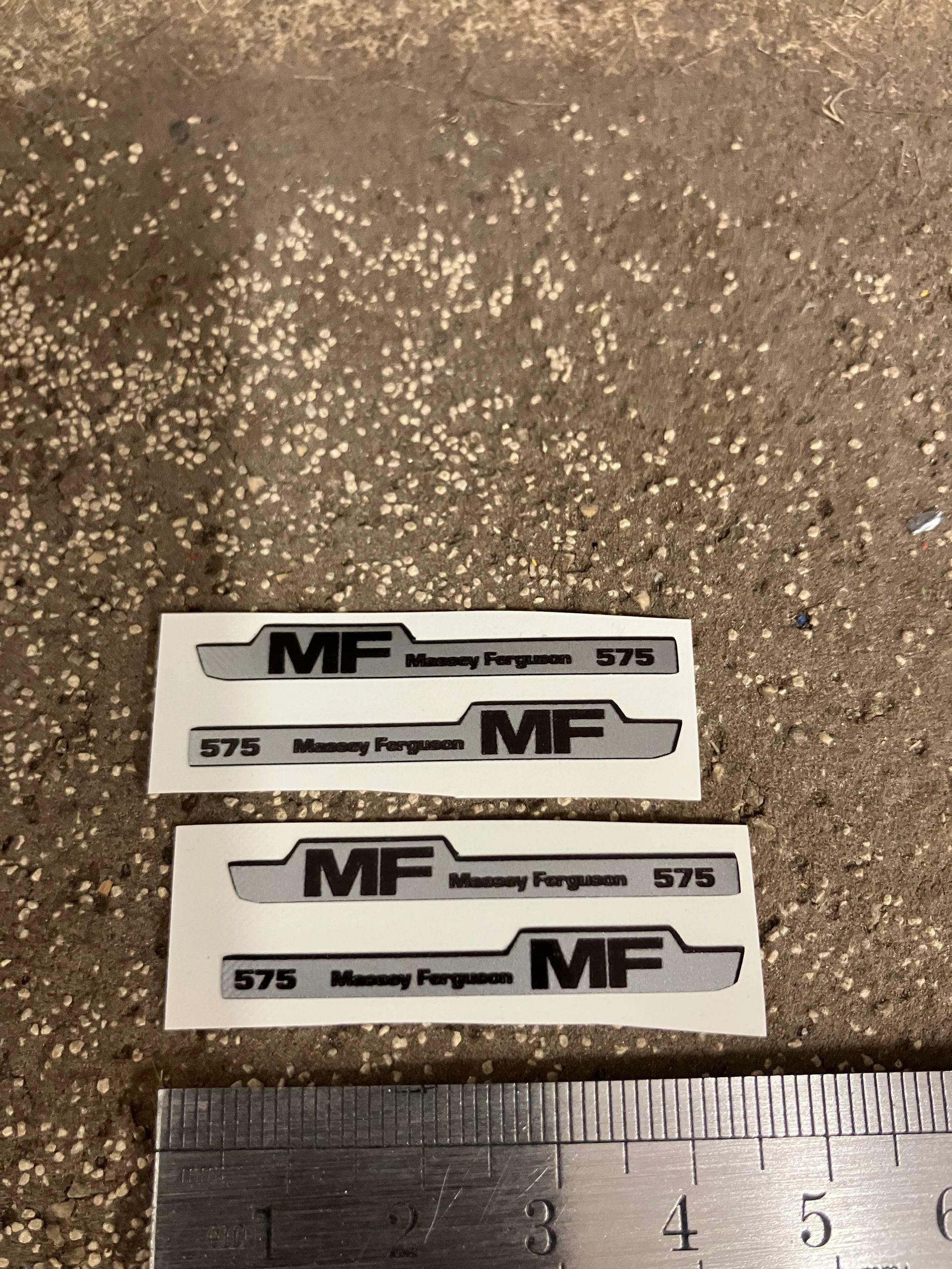 Massey Ferguson 575 Tractor Professional pre cut bonnet decals 4 x 45mm High quality vinyl pack decals bonnet farm machinery decals 1:32 scale Image 2