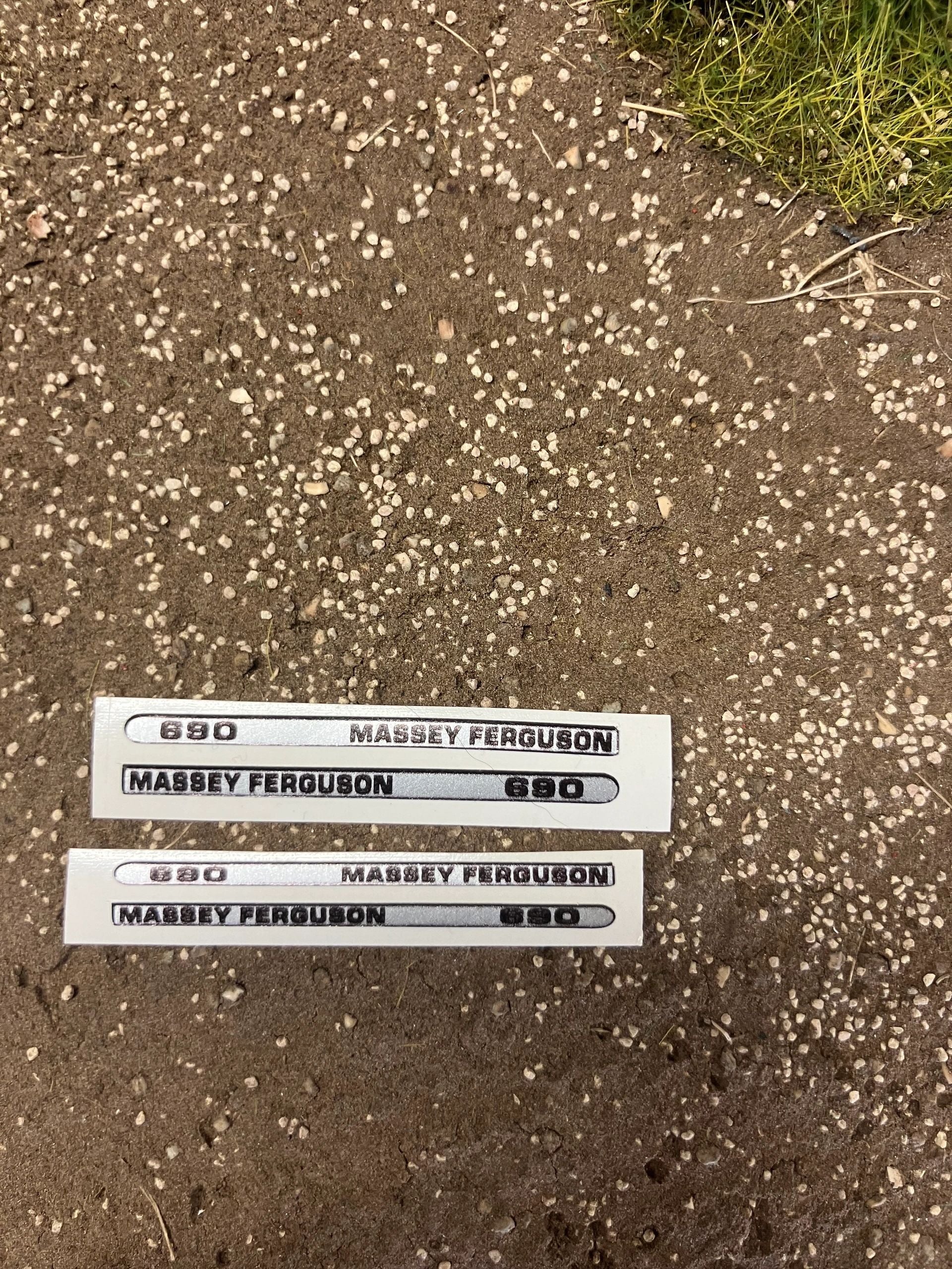 Massey Ferguson 690 Tractor Professional pre cut bonnet decals 4 x 40mm High quality vinyl pack decals bonnet farm machinery 1:32 scale Image 2